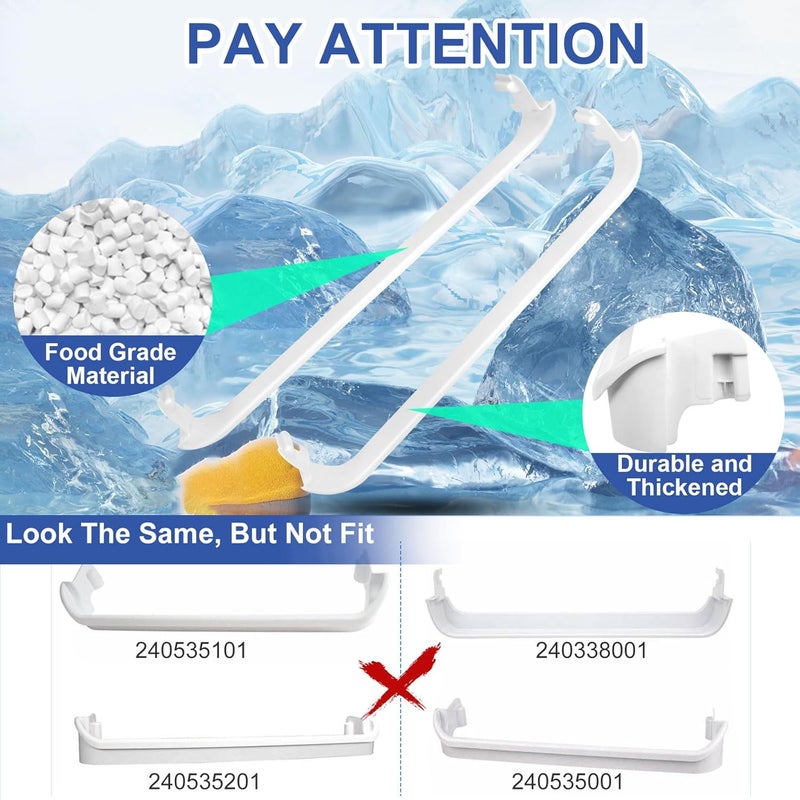 Edovaf Store شريط تثبيت رف باب الثلاجة 240534701 x1 و 240534901 x2 متوافق مع قطع غيار ثلاجة frigidaire ken-more استبدال رف الباب - Image 5